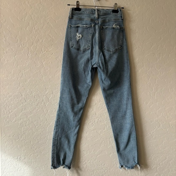 AGOLDE Nico High Rise Slim Fit Button Fly Light Wash Organic Cotton Denim Jeans - Picture 8 of 10